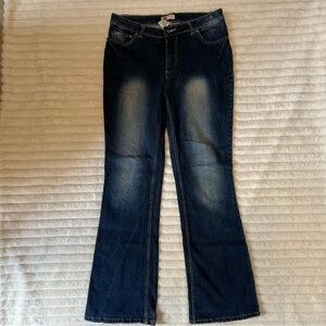 Vantage Faded Glory Dark Blue Flare stretch Jeans size 8